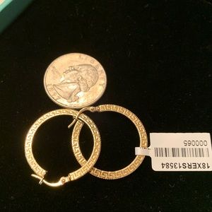 18k gold lightweight Versace inspired hoop earring